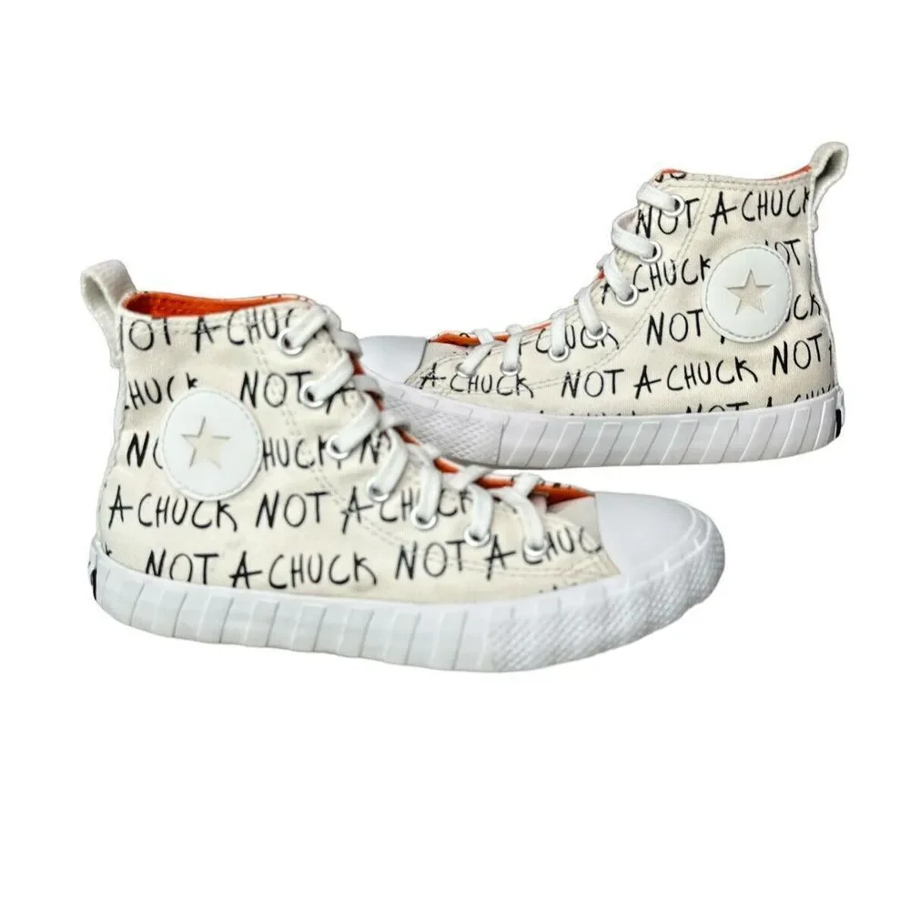 CONVERSE Not‎ A Chuck Youth White Canvas Sneakers 373170C Size 2
